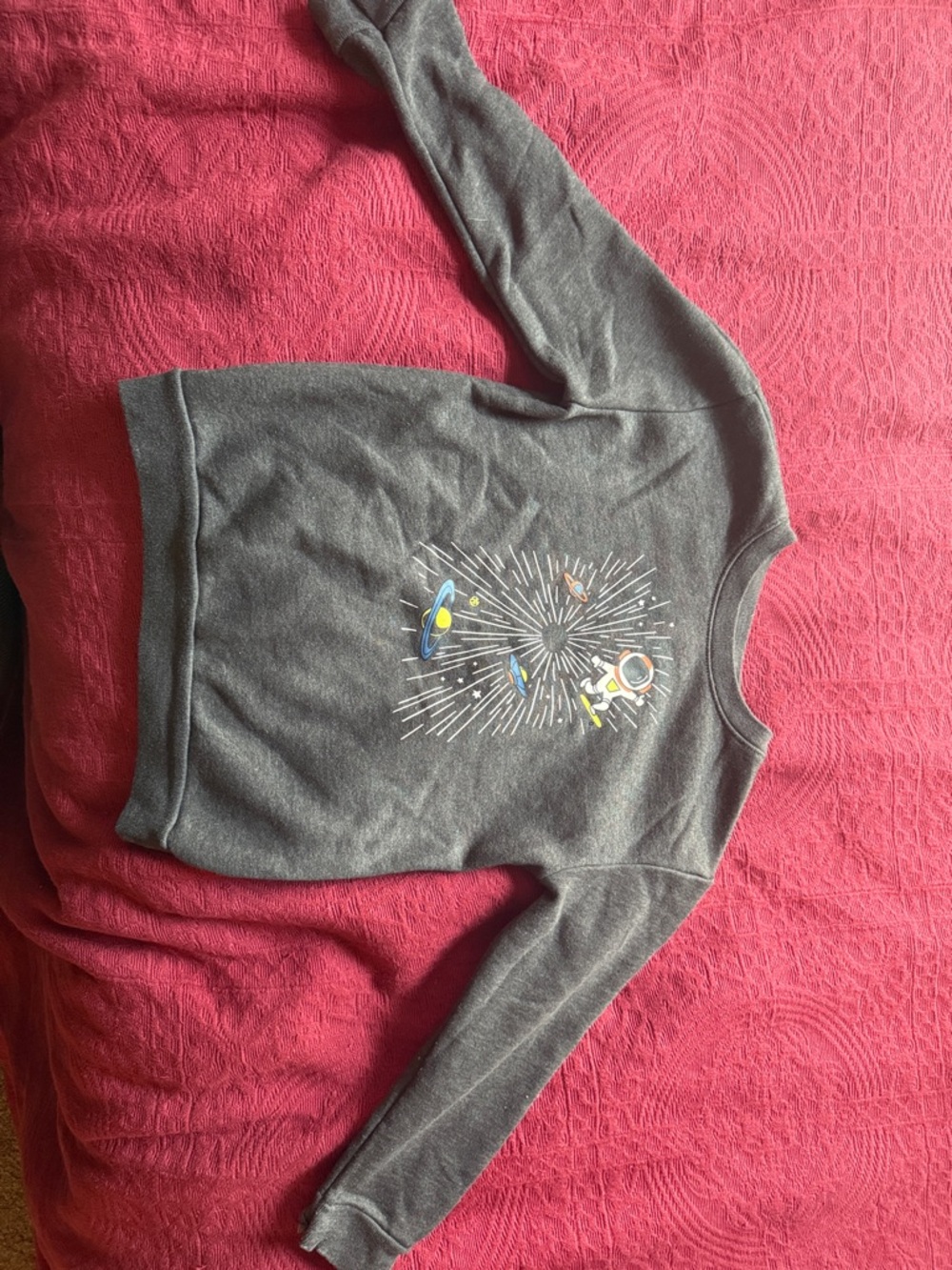 Kids Grey Space Graphic Sweatshirt